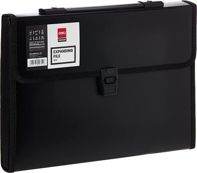 Deli E5231 A4 13 Pockets Expanding File Buckled with Handle