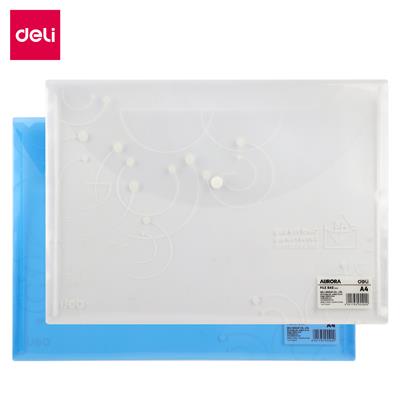 Deli Aurora E5502 A4 Button File Bag Translucent