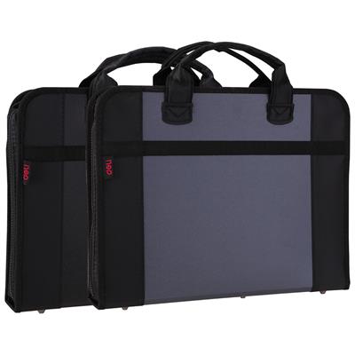 Deli E5865 A4 Zip 3 Pockets Office Document Bag with Handle