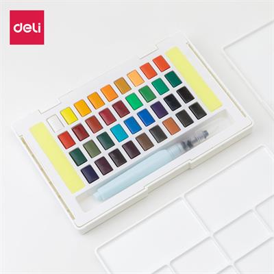 Deli Arte Nuevo Watercolour Paints 12, 24 & 36 Colours with Brush 