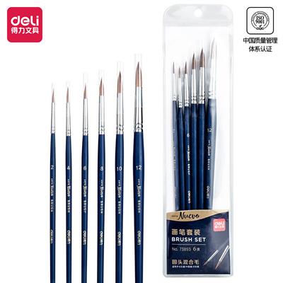 Deli E73893 Arte Neuvo Multi Size Round Paint Brushes 6 Pieces Set  