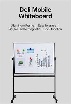 Deli E7882 Focus 2-Sided Magnetic Whiteboard 4×3 Feet with Stand