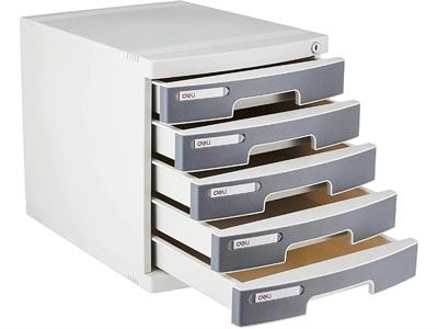 Deli E8855 5-Drawers Plastic File Cabinet