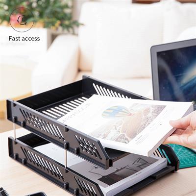 Deli E9208 A4 Plastic 2-Tier Paper Tray