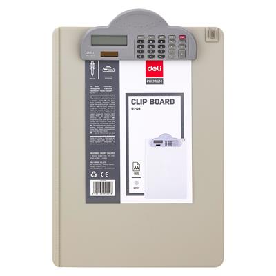 Deli E9259 A4 Clipboard with Calculator & Pen Clip