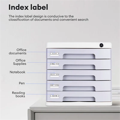 Deli E9779 5-Drawers Plastic File Cabinet