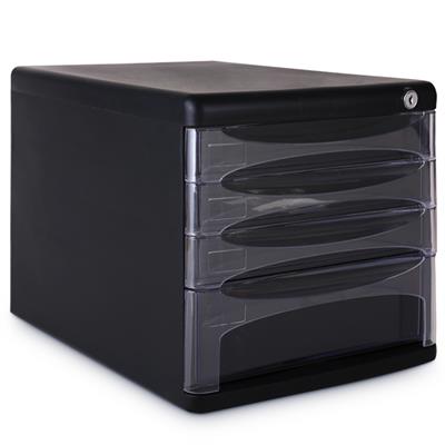 Deli E9794 4-Drawers Plastic File Cabinet with Safety Lock