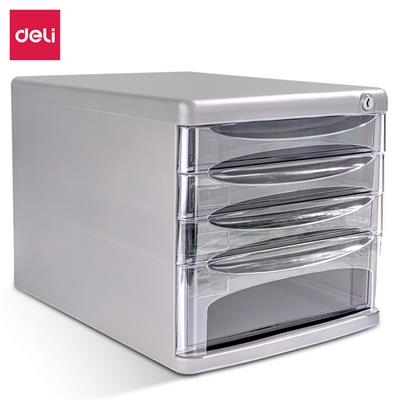 Deli E9794 4-Drawers Plastic File Cabinet with Safety Lock