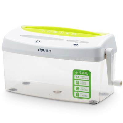 Deli E9935 1-Page Cross-Cut Paper/CD/Card Manual Shredder