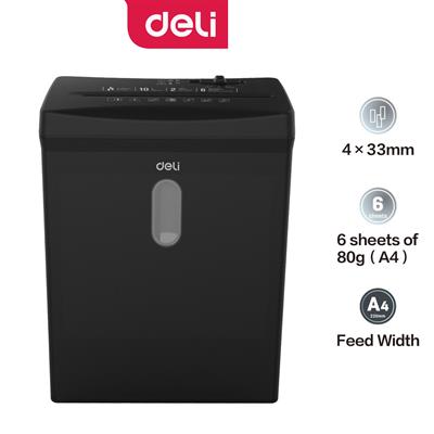 Deli E9949 6-Pages Super Cross-Cut Paper Shredder