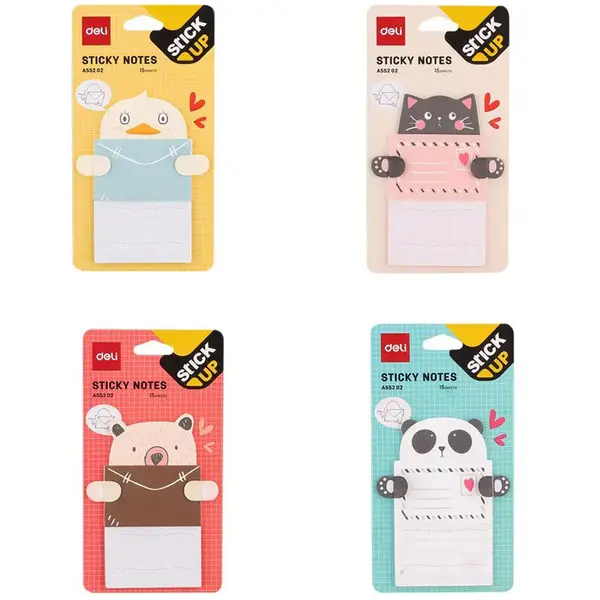 Deli EA55202 Characters Sticky Notes 3×4 Inches 15 Sheets