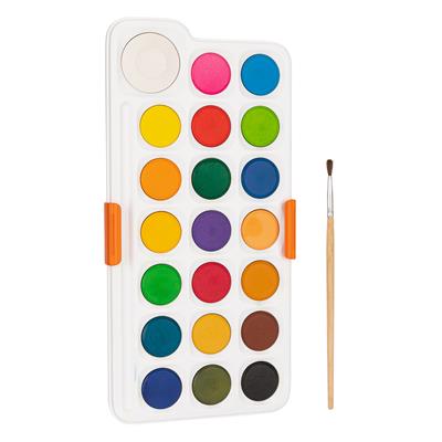 Deli EC10-21 Watercolour Paints with Brush 21 Colours