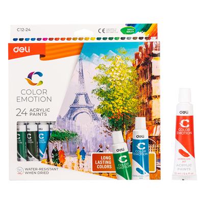 Deli EC12 Colour Emotion 12ml 12 & 24 Acrylic Colour Set