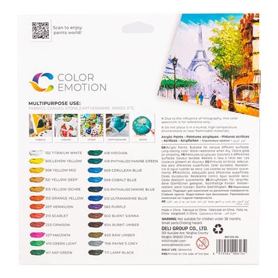 Deli EC12 Colour Emotion 12ml 12 & 24 Acrylic Colour Set
