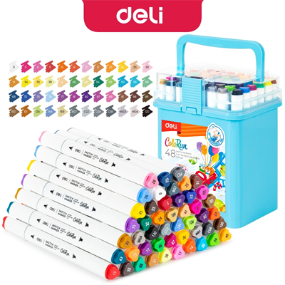 Deli EC187 Dual-Tip ColoRun Sketch 12, 24, 36, 48 & 60 Colour Markers