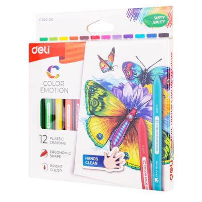Deli EC200 Color Emotion Plastic Crayons
