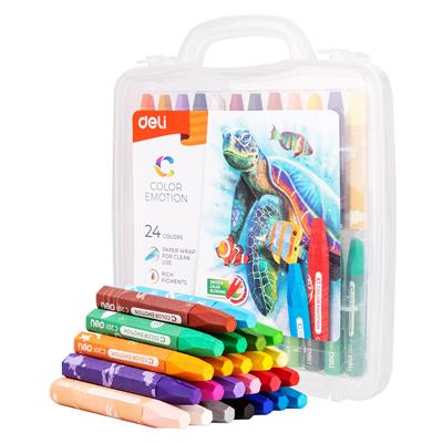 Deli EC201 Color Emotion Oil Pastels Plastic Case Pack