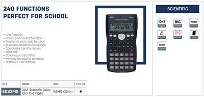 Deli ED82MS Scientific Calculator 240 Functions