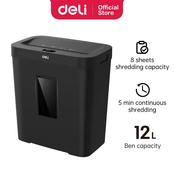 Deli ET021 8-Pages Cross-Cut P-4 Paper Shredder