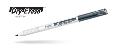 Dollar DE-1 Dry Erase 1mm Board Marker 4 Assorted Colour Set