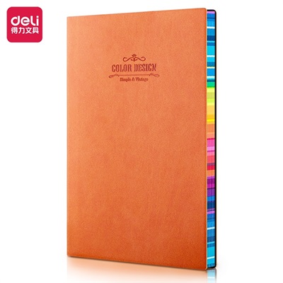 Deli E3183 Colour Design Hard Leather Cover A5 Notebook – 112 Pages