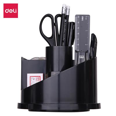 Deli E38251A Rotary Desk Organizer with Stationery