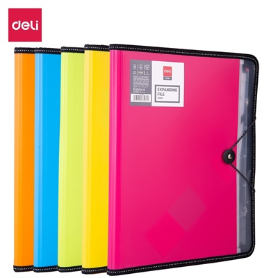 Deli E38965 A4 7 Pockets Expanding File with Notebook