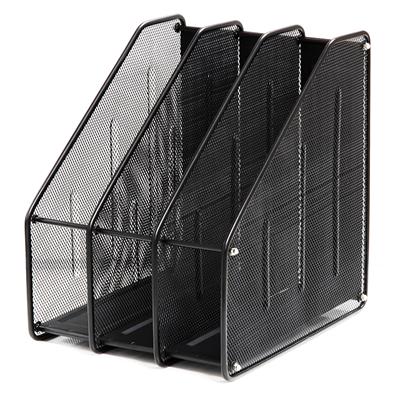 Deli E9197 Mesh Metal Magazine Holder 3 Compartments