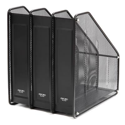 Deli E9197 Mesh Metal Magazine Holder 3 Compartments