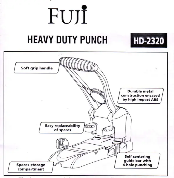 Fuji HDP-2320 290 Pages Metal 2-Hole Heavy Duty Punch Machine