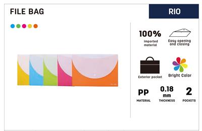 Deli E38977 2-Pocket A4 Button File Bag