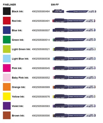 Pilot FriXion Eraseable Fineliner Pointer SW-FF-S12 Pack of Twelve