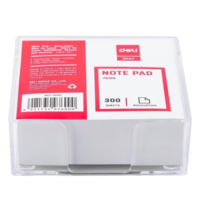 Deli E7600 Note Pad 91×87mm With Holder