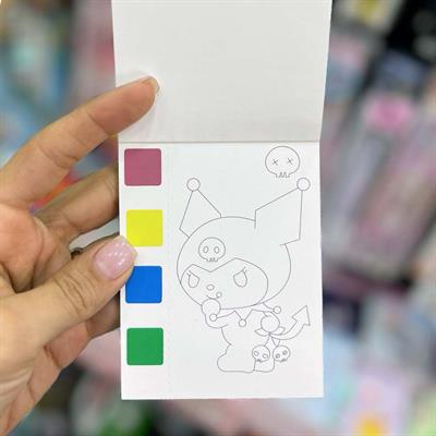 GHOUSHI WCB-32 Kuromi Kids Water Colour Painting Book With Paint & Brush