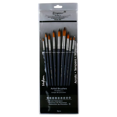 Giorgione G-618 Artist Round Brush 9 Pcs Set