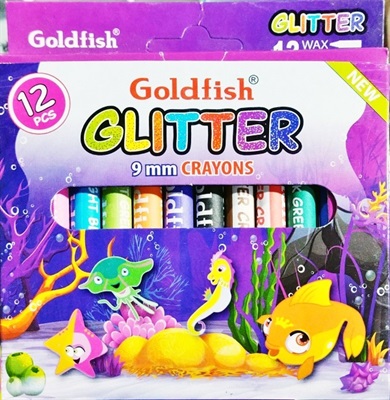 Goldfish CG-12S Flupa Glitter Crayons 12 Colours