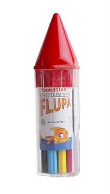 Goldfish H12HEX-J Flupa Colour Pencil Half Size 12 Colours Hexagonal Jar