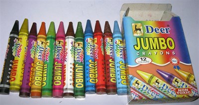 Deer Jumbo Wax Crayons 12 Colours