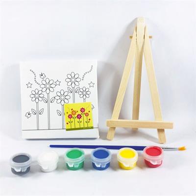 Keep Smiling 1010DIY Kids 4x4 Inches Canvas Painting Set With Easel
