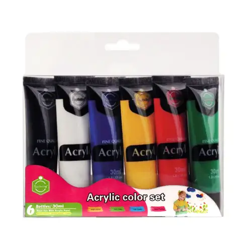 Keep Smiling 6-Colour Acrylic Paint Kit – 30ml & 75ml Tubes