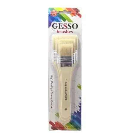 Keep Smiling A6085X Angular Gesso Brush 3 Pcs Set