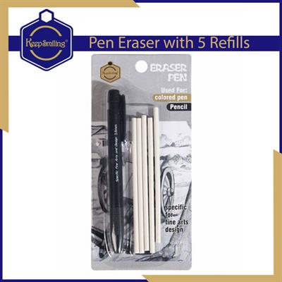 Keep Smiling Pen Eraser with 5 Refills