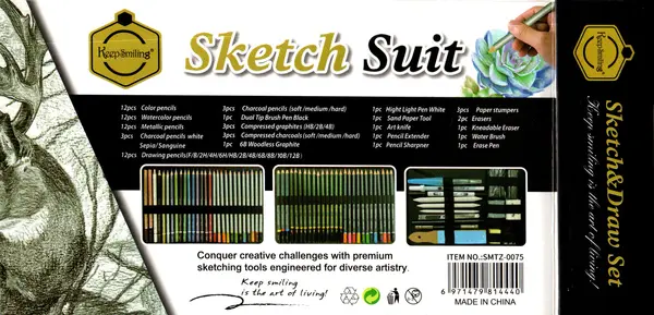 Keep Smiling SMTZ-0075 Sketching Collection Set 75 Pieces