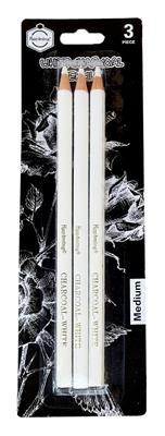 Keep Smiling TB-1010 White Charcoal Pencils 3 Pcs Set