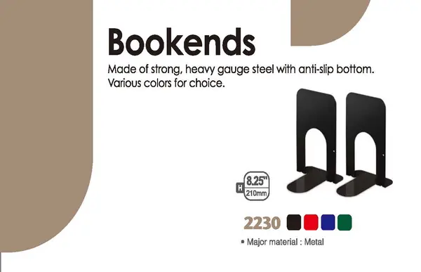KW-triO 02230 Metal Book Ends 8.25 Inch / 210 mm