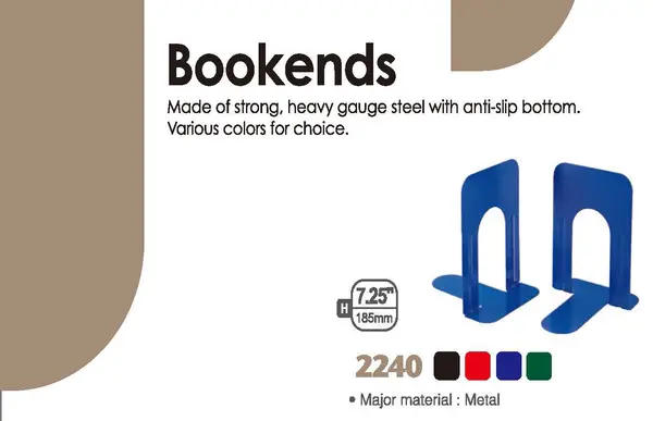 KW-triO 02240 Metal Book Ends 7.25 Inch / 185 mm