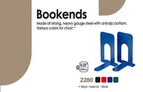 KW-triO 02280 Metal Book Ends 9.25 Inch / 235 mm