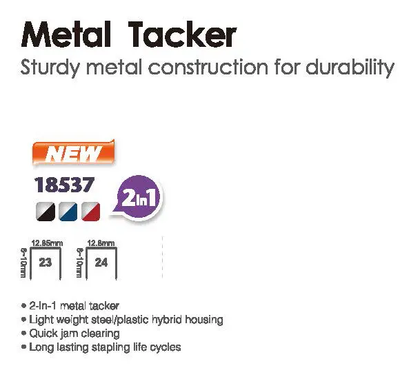KW-triO 18537 2-in-1 Manual Metal Tacker Gun