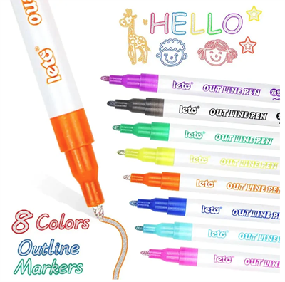 Leto LT-1108-8 Outline Metallic Markers 08 Colours
