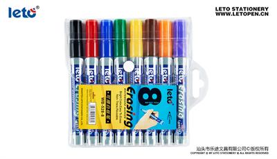 Leto WB-528-8 Erasable White Board 8 Colour Marker Round Tip